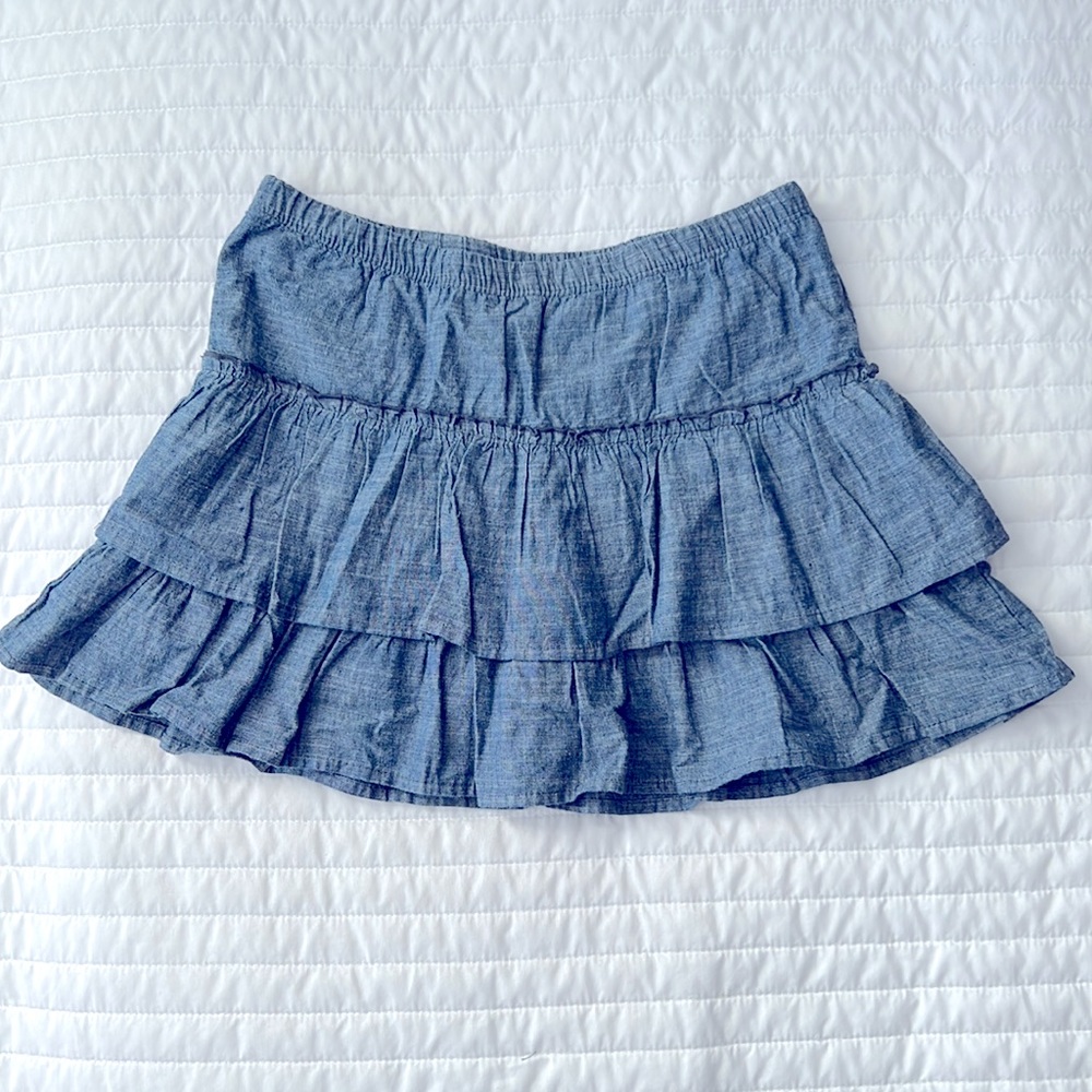 Girls’ Chambray Tiered Ruffle Skirt from Circo